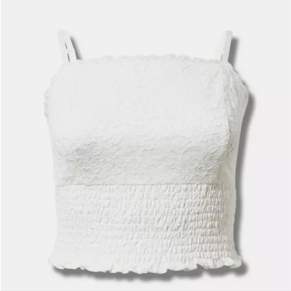 NWT Torrid White Lace Trim Top 2X
